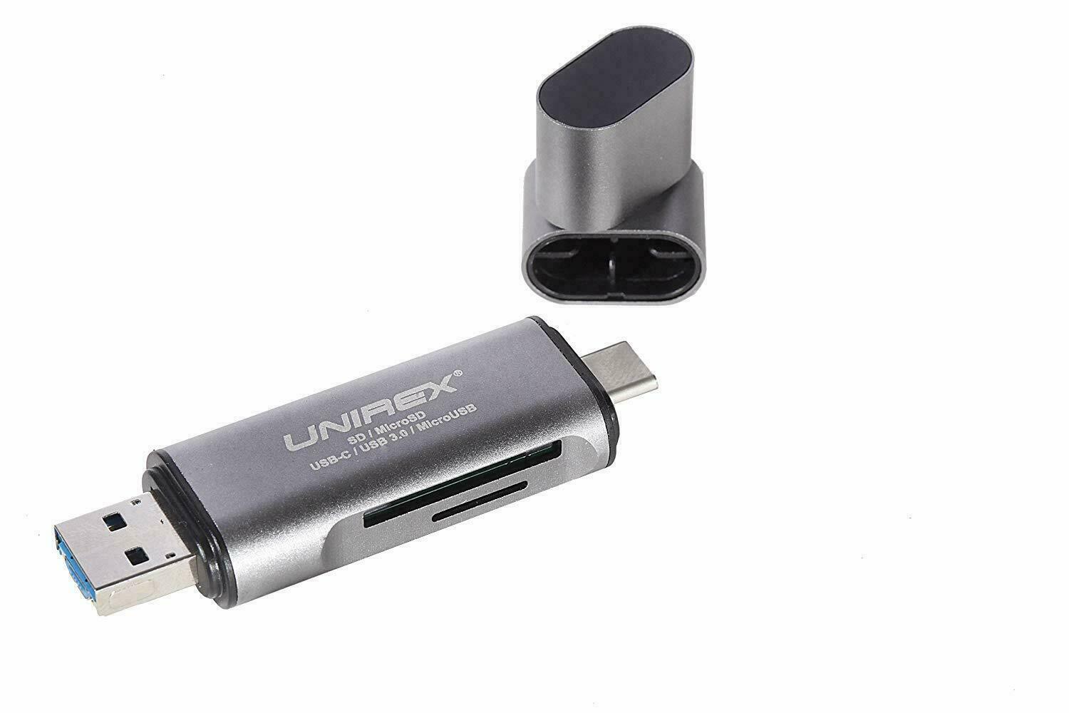 Unirex 5-in-1  SD/Micro SD/USB Type C/ USB 3.0/ Micro USB Card Reader - Fresh Stock Dated February 2026