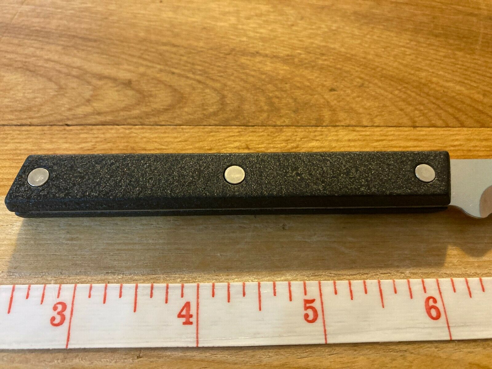 Vintage Rada Cutlery Steak Knives Stainless Steel W/ 3 Rivet Black Alum. Handles - Fresh Stock Dated December 2025