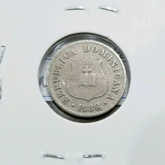 1888 Dominican Republic A 2 1/2 Centavos Coin KM# 7 REPUBLICA DOMINICANA - Fresh Stock Dated February 2026