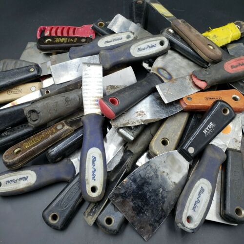 Lot of 47 Putty Spackle Scraper Drywall Knifes Used Surplus Aircraft Tools - Fresh Stock Dated February 2026