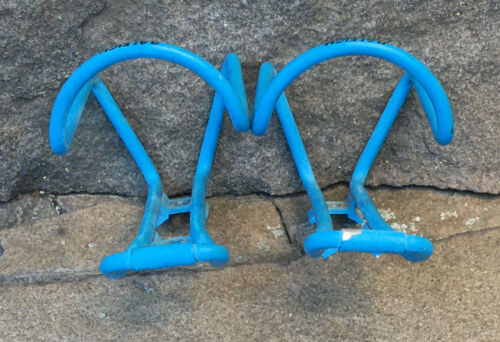 Pair RARE Vintage RALEIGH Alloy SKY BLUE Water Bottle Cages PORTE-BIDON - Fresh Stock Dated December 2025