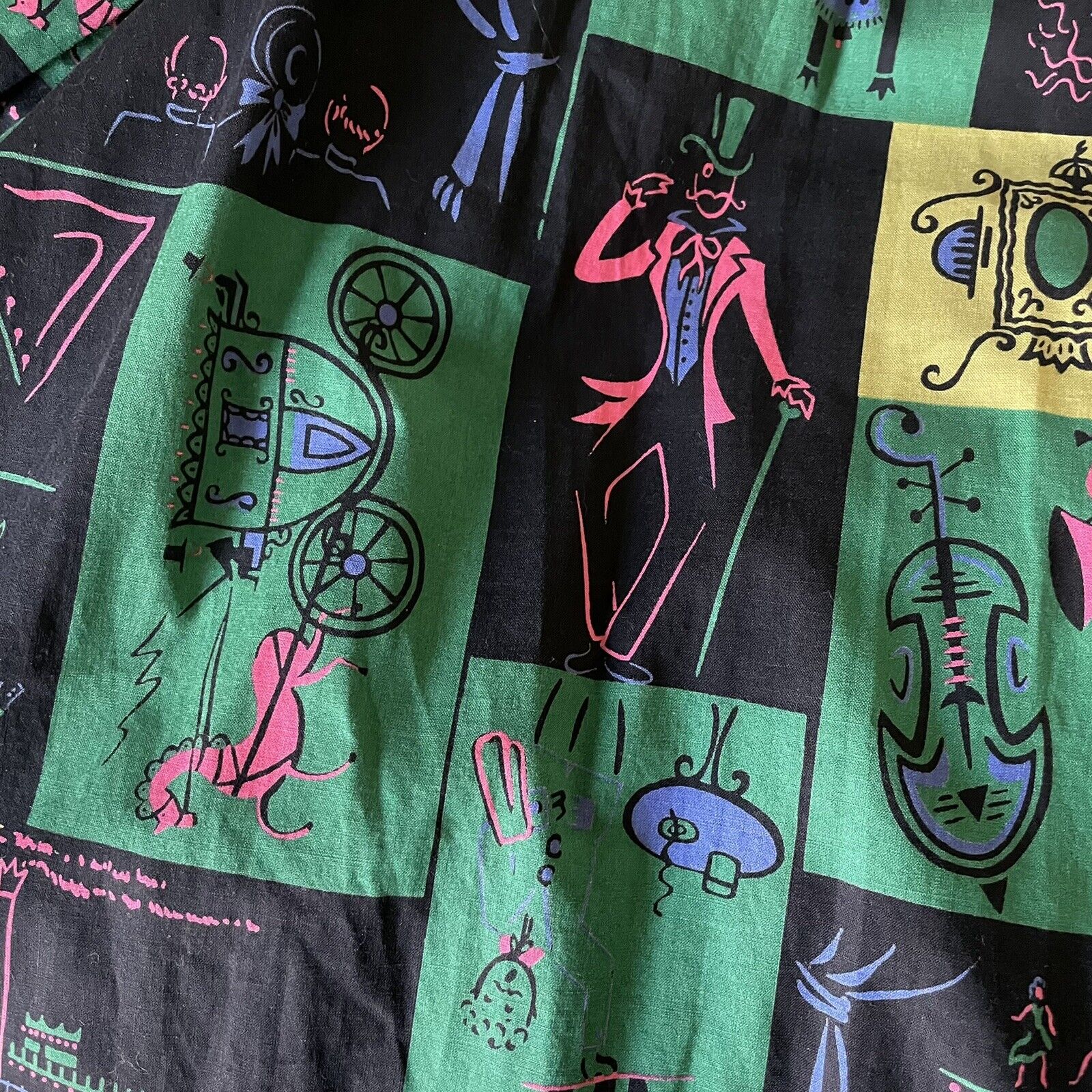 Vintage 1950’s Novelty Print Skirt AAA Artist New Orleans Jazz - Fresh Stock Dated March 2026