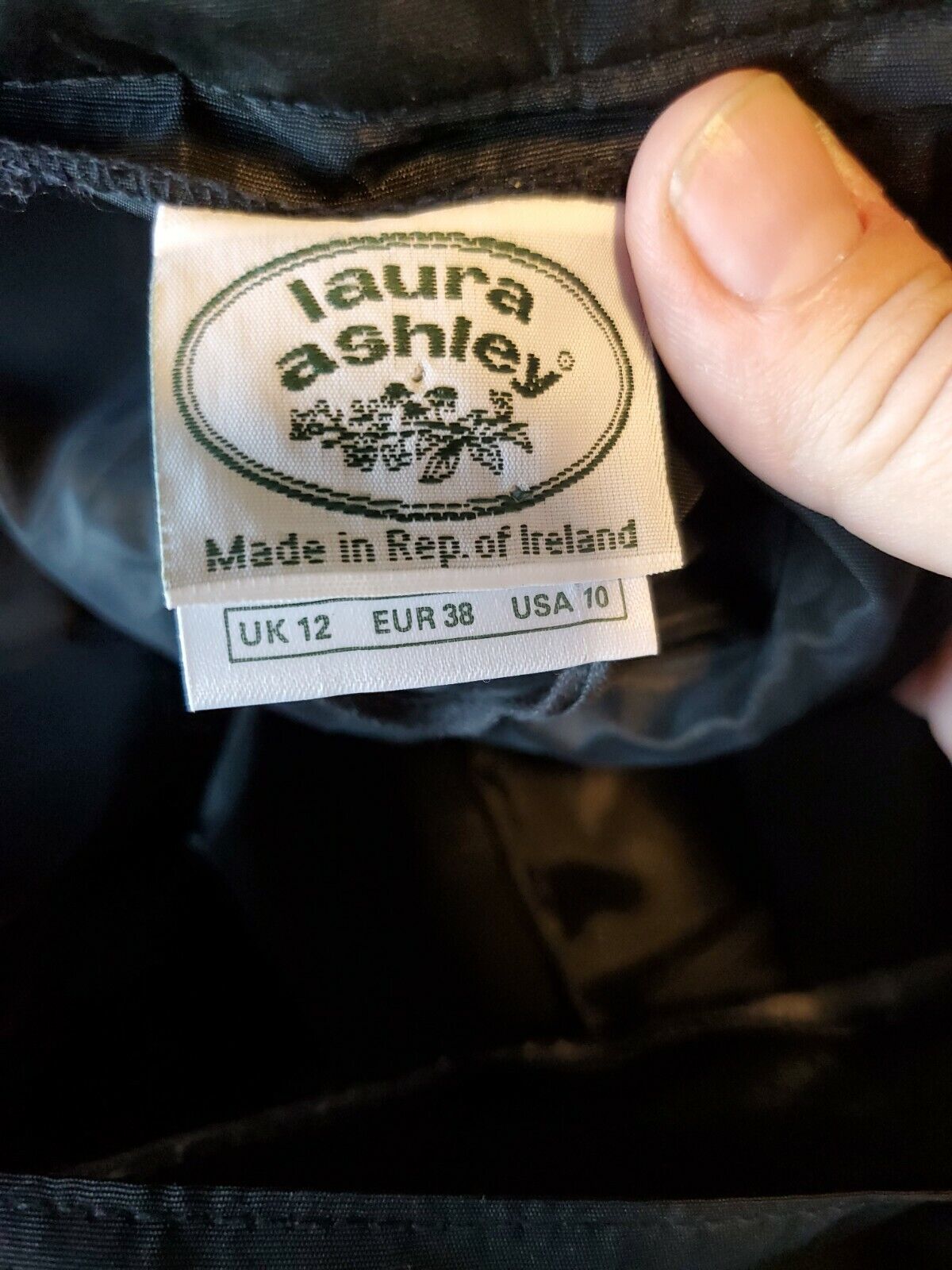 Vtg Laura Ashley Black Victorian Skirt Knife-Pleated Midi High Waist Size 10 - Fresh Stock Dated March 2026