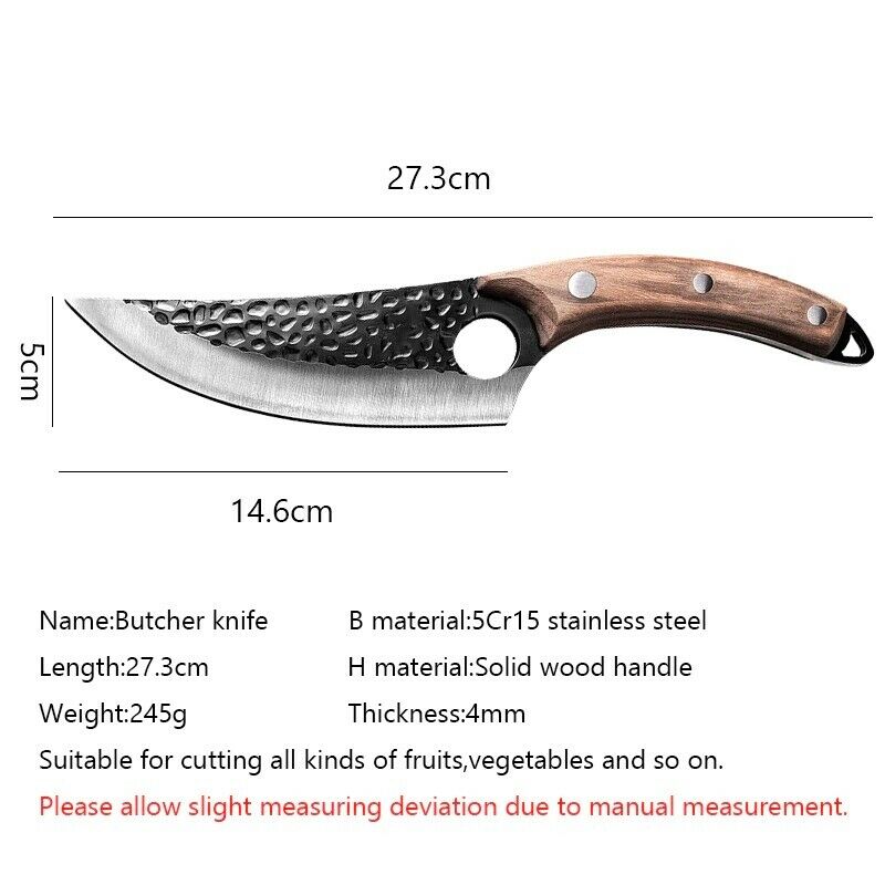 Japanese Hand Forged Cleaver Stainless Steel Boning Knife Kitchen Cooking Knives - Fresh Stock Dated December 2025
