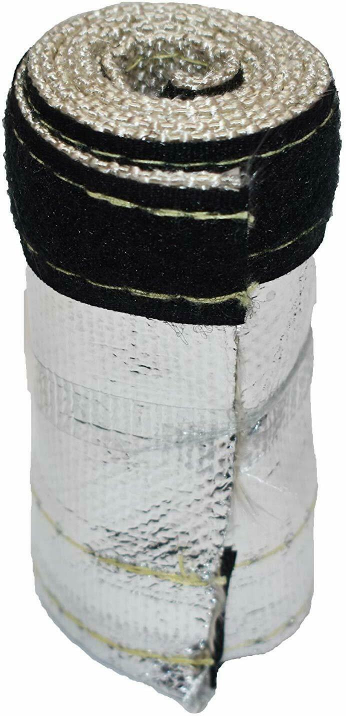 Heat Shroud Aluminized Sleeving with Hook and Loop Closure Silver 3/4