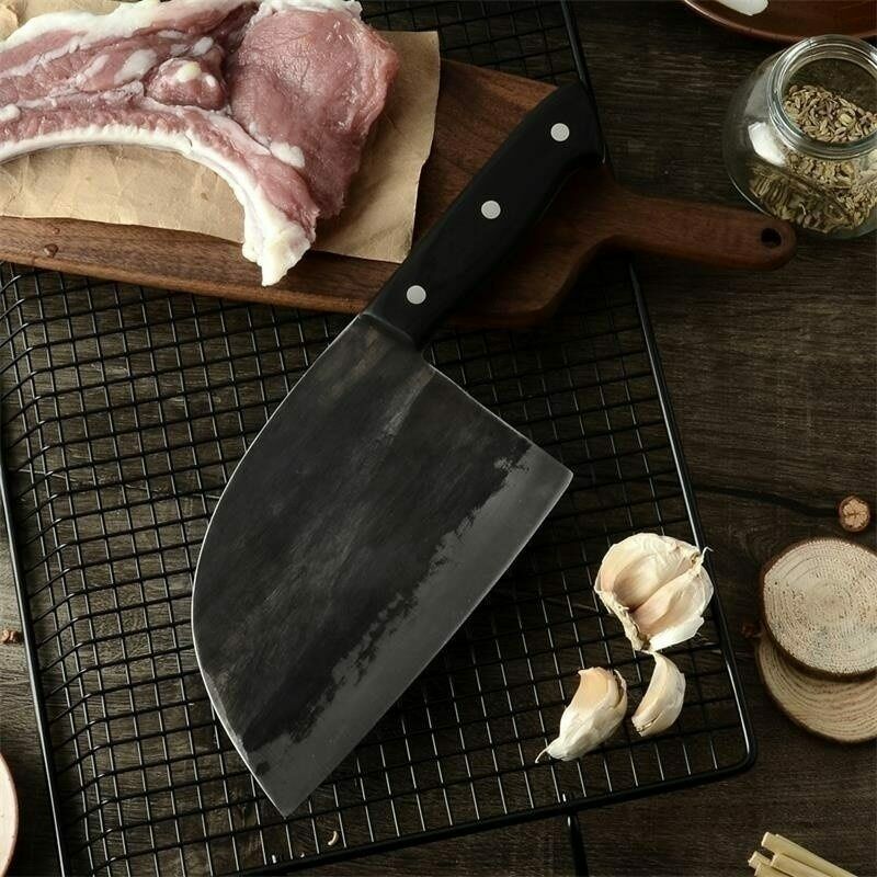 Kitchen Knife Bone Chopper Knife Forged Carbon Steel Chef Knive Kitchen Chopping - Fresh Stock Dated December 2025