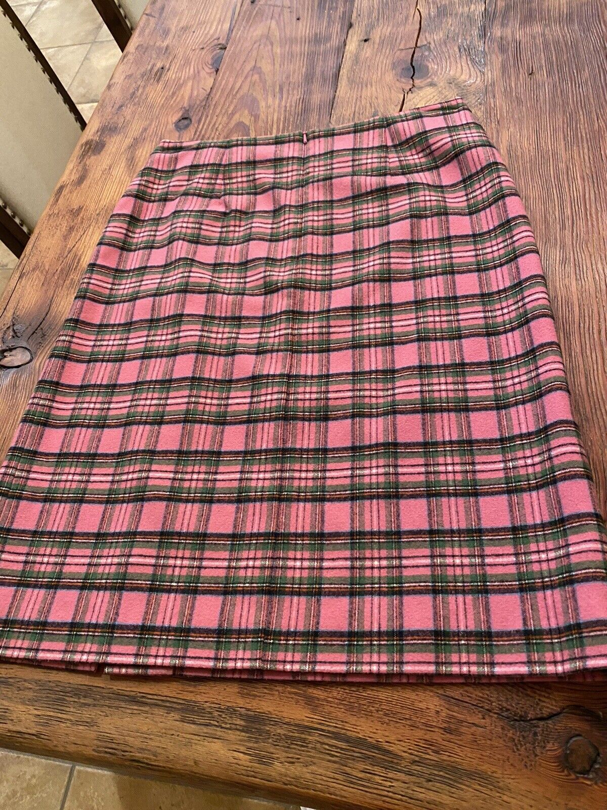 Vintage Rare  1970/80's Lilly Pulitzer Wool Blend Lined Skirt Pink Plaid Slit - Fresh Stock Dated March 2026