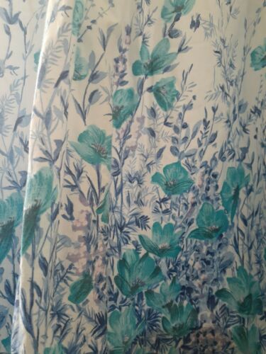 Vintage 1950s Whimsical Pinup Cottagecore Tea Blue White Floral Skirt Medium 6 8 - Fresh Stock Dated March 2026