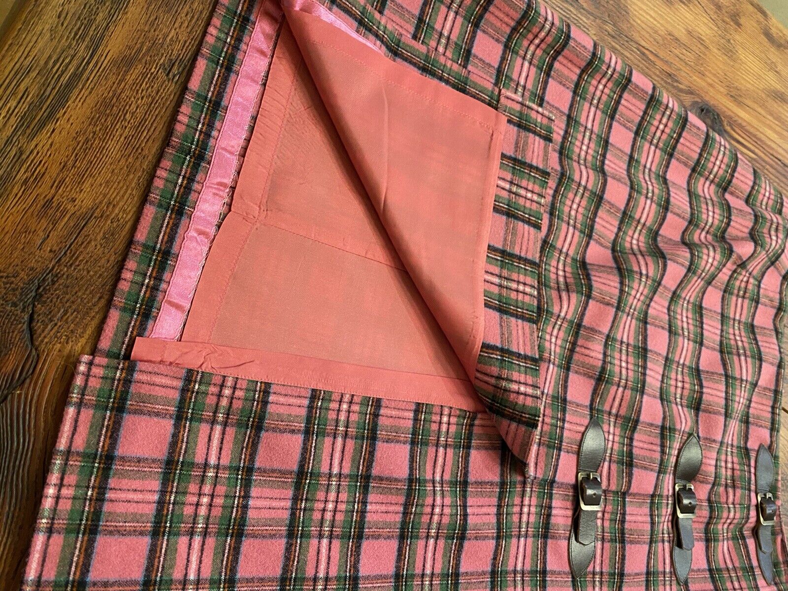 Vintage Rare  1970/80's Lilly Pulitzer Wool Blend Lined Skirt Pink Plaid Slit - Fresh Stock Dated March 2026