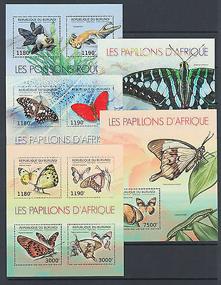 Burundi Sc 1191-1240 MNH. 2012 Flora & Fauna, long set of 50 souvenir sheets, VF - Fresh Stock Dated December 2025