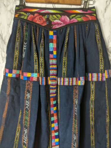 S Vintage 50s Hand Loomed Skirt Woven Embroidered Guatemalan Pin Up 50s Boho - Fresh Stock Dated March 2026