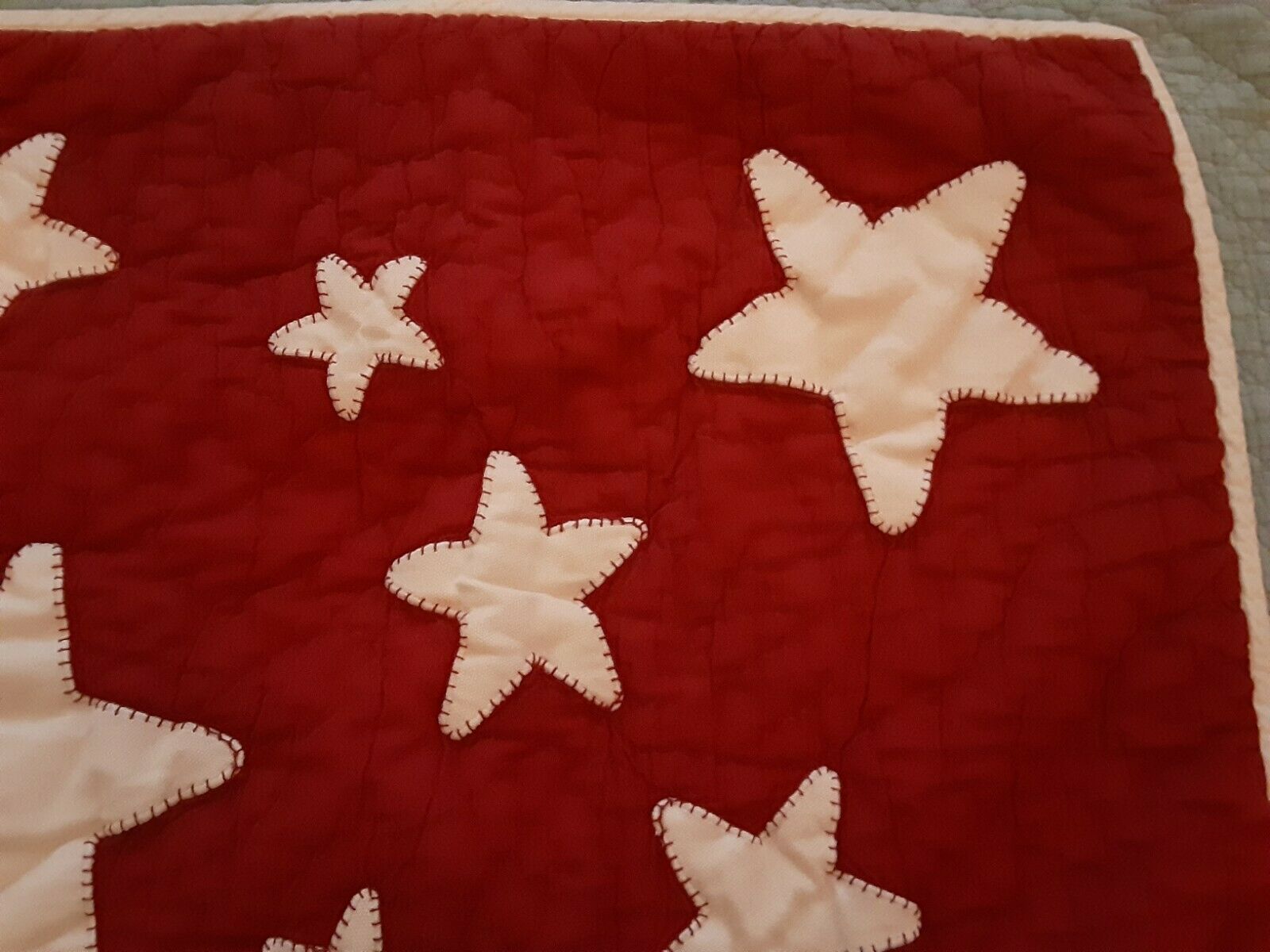 1 Pottery Barn Kids RED & Ivory White STARS Quilted Pillow Sham ~ Standard - Fresh Stock Dated December 2025
