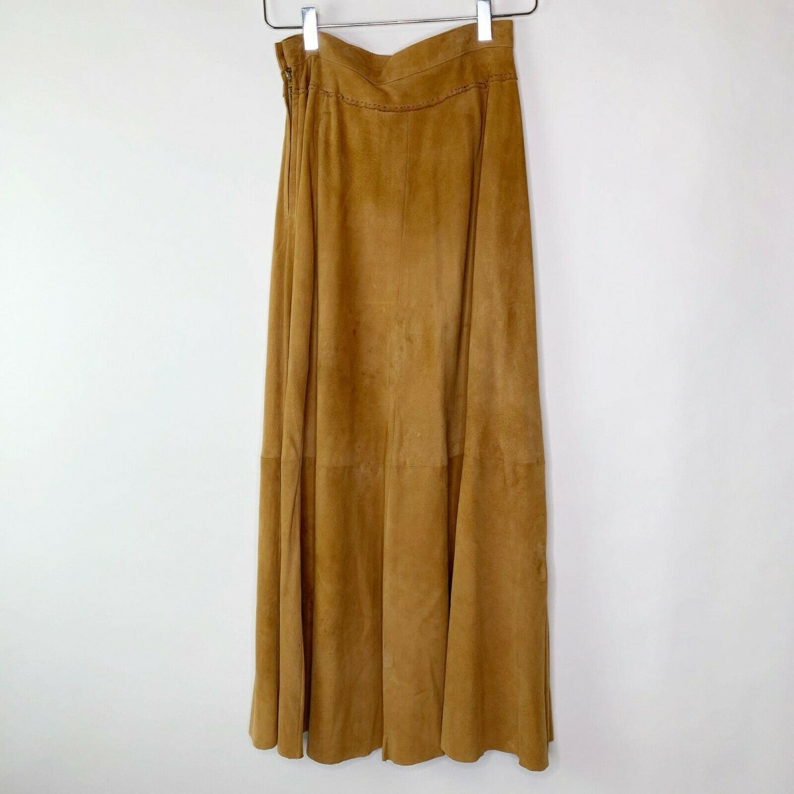 Ralph Lauren Country Vintage Suede Maxi Skirt Sz 4 Brown - Fresh Stock Dated December 2025