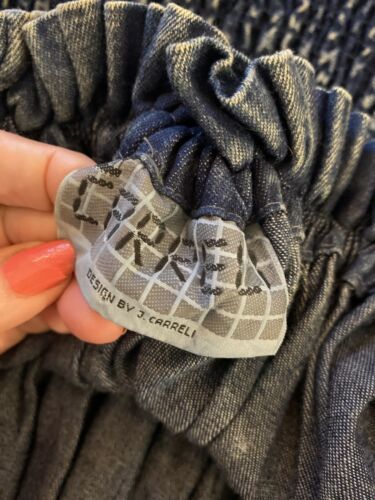 RETRO VTG Carreli AcidWashed Denim GYPSY PEASANT Style HI LO RUFFLE JEAN DRESS M - Fresh Stock Dated December 2025