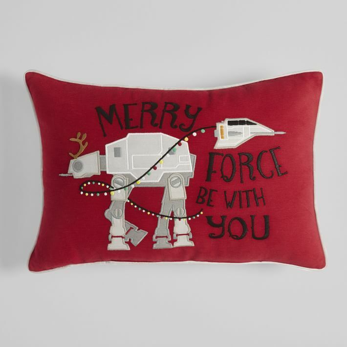 NEW Pottery Barn Teen Star Wars Merry Force Be With You Christmas Pillow, Kids - Fresh Stock Dated February 2026