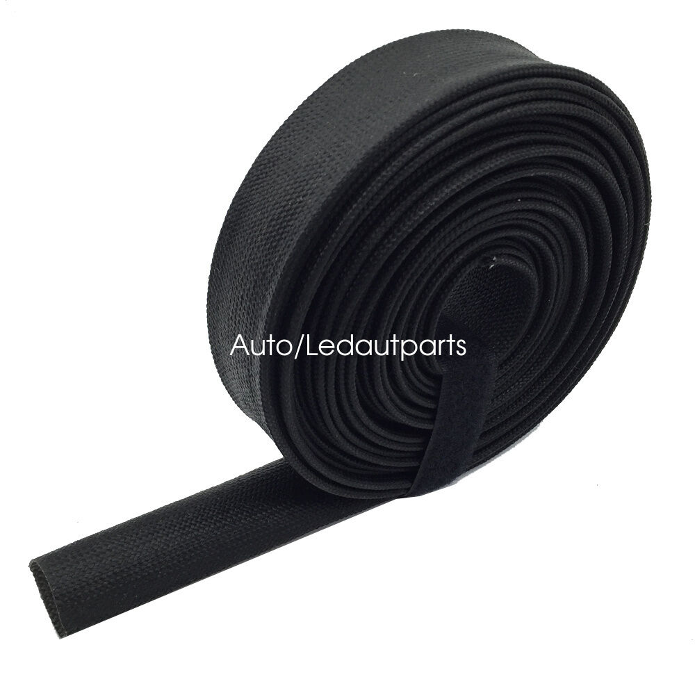 Black Fiberglass Hot Rod Sleeve Heat Shield Sleeving Tube Duct Wrap 3/4