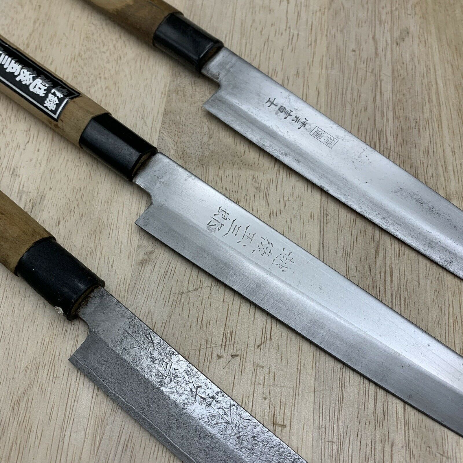 Damaged Lot of three Japanese Chef's Kitchen Knives  From Japan ST499 - Fresh Stock Dated December 2025