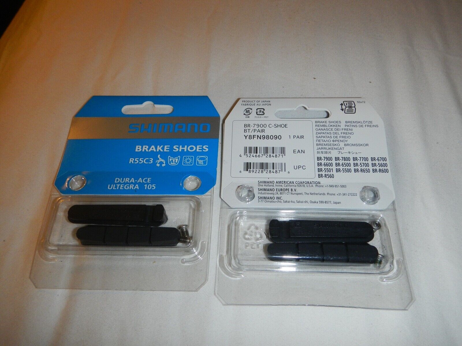 Two Shimano R55C3 Brake Shoes; Dura-Ace, Ultegra, 105 - Fresh Stock Dated February 2026