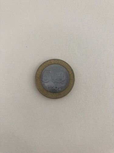 1 Dominican Republic 2002 5 Pesos coin - Fresh Stock Dated December 2025