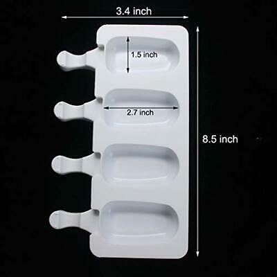 Ice Pop Molds Silicone Popsicle Makers, BPA Free Trays, 4-cavity, Great for - Fresh Stock Dated February 2026