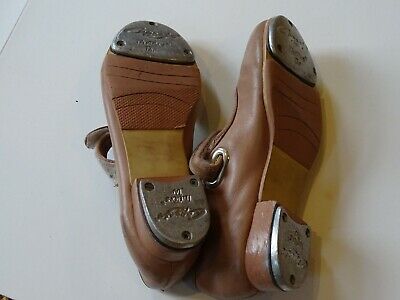 SUNTAN TAN CAPEZIO LEATHER MARY JANE VELCRO TAP DANCE SHOES girls 13.5 M - Fresh Stock Dated December 2025