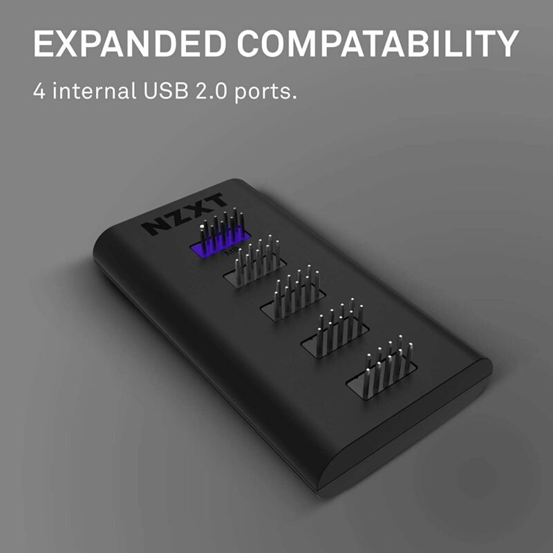 NZXT Internal USB Hub 3 - AC-IUSBH-M3-4 2.0 Ports - 3M Dual... - Fresh Stock Dated February 2026