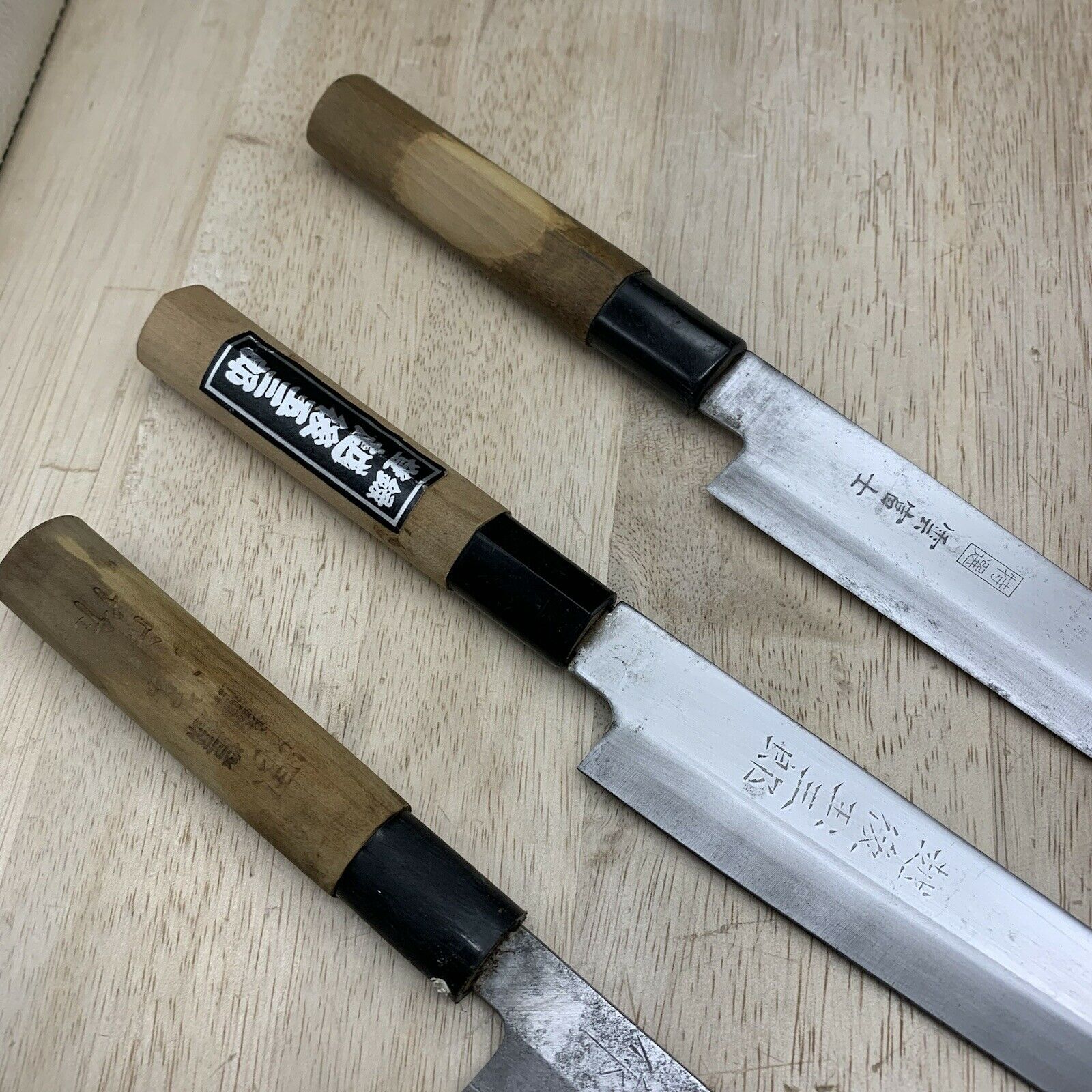 Damaged Lot of three Japanese Chef's Kitchen Knives  From Japan ST499 - Fresh Stock Dated December 2025