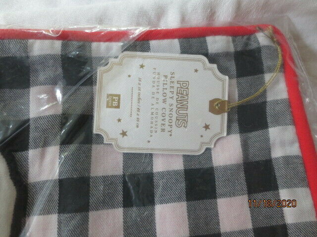 Pottery Barn Teen Sleeping Snoopy ZZZZZ Pillow Cover 18x18~Peanuts~Snoopy - Fresh Stock Dated December 2025