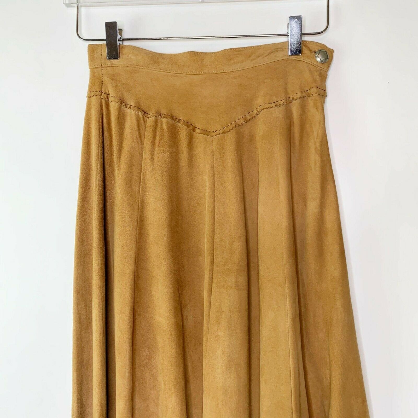 Ralph Lauren Country Vintage Suede Maxi Skirt Sz 4 Brown - Fresh Stock Dated December 2025