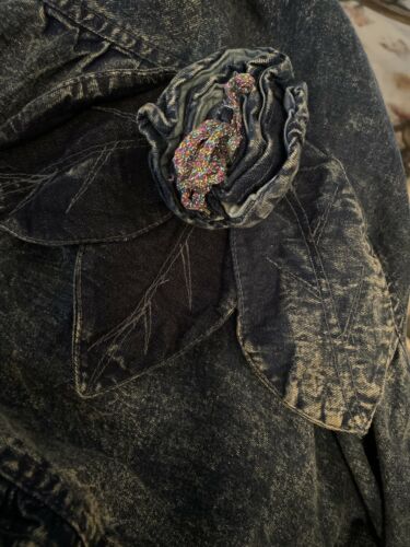 RETRO VTG Carreli AcidWashed Denim GYPSY PEASANT Style HI LO RUFFLE JEAN DRESS M - Fresh Stock Dated December 2025