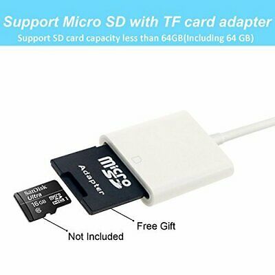 Lightning to sd Card Camera Reader Adapter for Apple iPhone 5s 6 7 8 Plus XS Max - Fresh Stock Dated December 2025