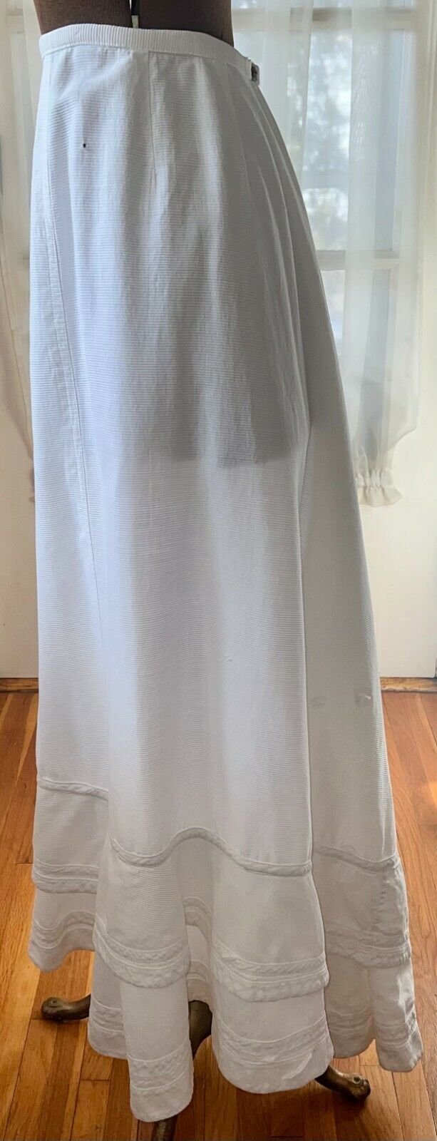 ANTIQUE EDWARDIAN WHITE RIBBED COTTON SKIRT - Fresh Stock Dated March 2026