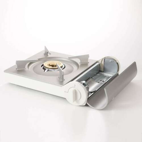 MUJI Portable cooking gas stove RK-2 White MoMA Aluminum die-cast from Japan - Fresh Stock Dated December 2025