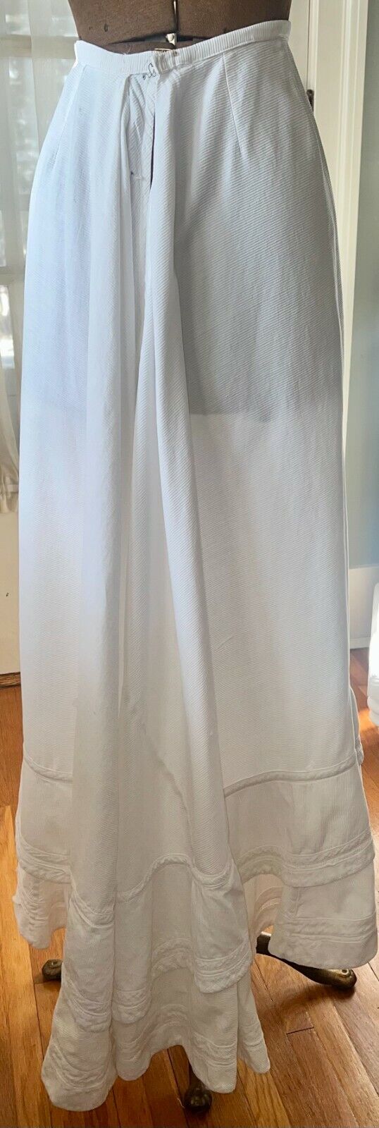 ANTIQUE EDWARDIAN WHITE RIBBED COTTON SKIRT - Fresh Stock Dated March 2026