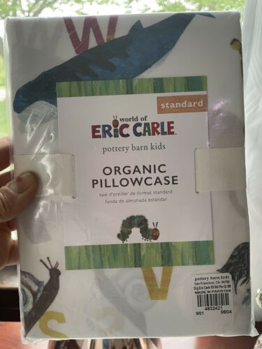 Pottery Barn ORGANIC Eric Carl Hungary Caterpillar Pillowcase ABC holiday gift - Fresh Stock Dated December 2025