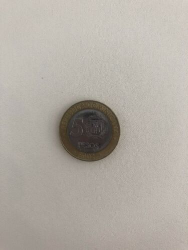 1 Dominican Republic 2002 5 Pesos coin - Fresh Stock Dated December 2025