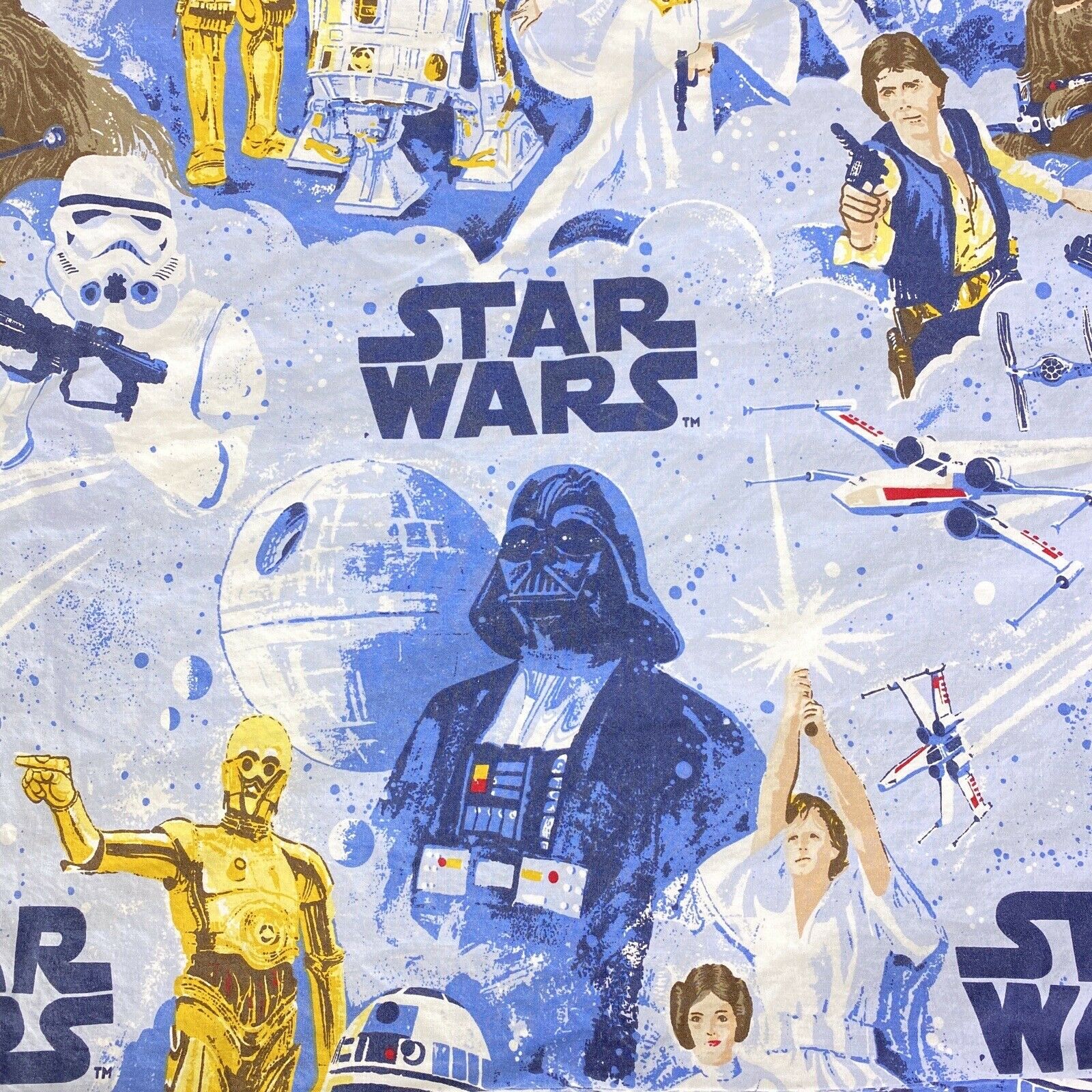 Star Wars Pottery Barn Retro Pillowcase (2) Standard Luke Han Vader Leia R2D2 - Fresh Stock Dated December 2025