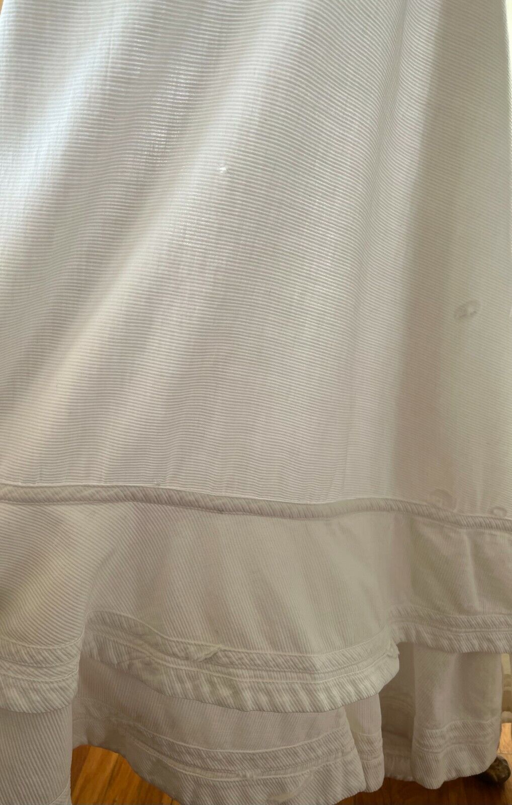 ANTIQUE EDWARDIAN WHITE RIBBED COTTON SKIRT - Fresh Stock Dated March 2026