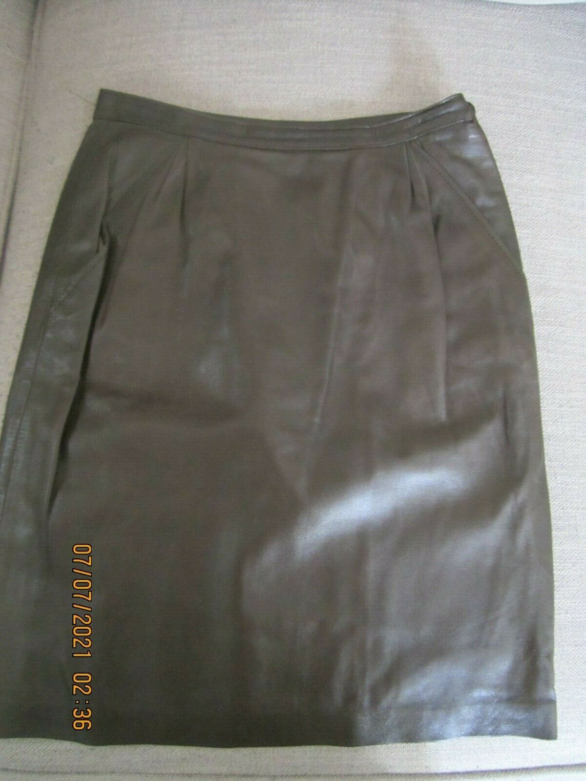 SAINT LAURENT rive gauche vintage women's leather short skirt, size 2, Euro 38 - Fresh Stock Dated February 2026