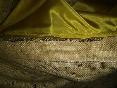 Vintage 1940's 50's Tan Burlap Green Velvet Swing Skirt Size S/XS - Fresh Stock Dated February 2026