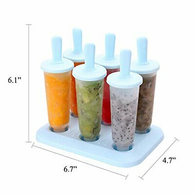 Popsicle Molds Ice Pop Makers Bar Holder Lolly Pops BPA Free Large Mixed 6 Set - Fresh Stock Dated February 2026