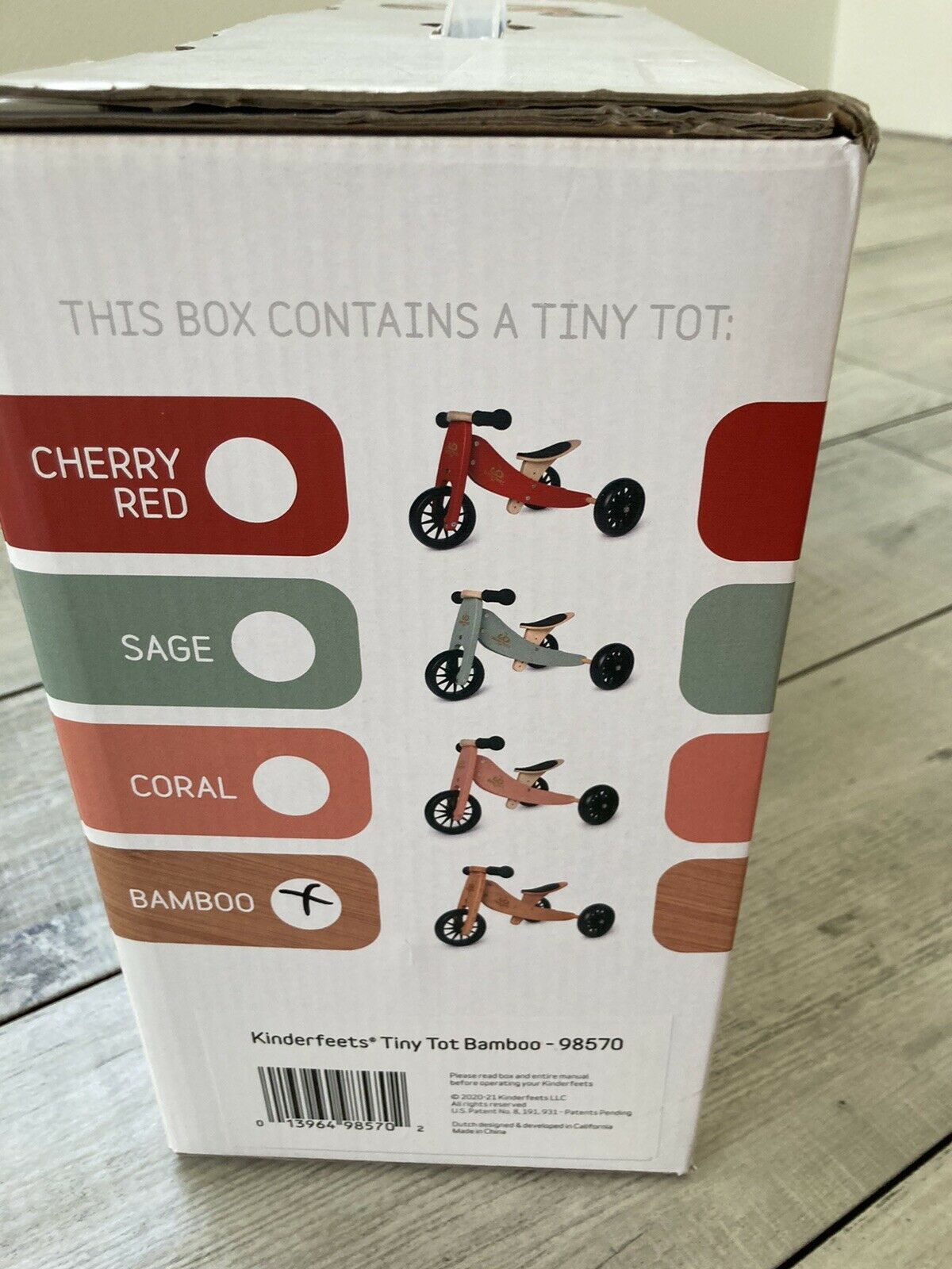 kinderfeets tinytot trike & pushbike bamboo - Fresh Stock Dated February 2026