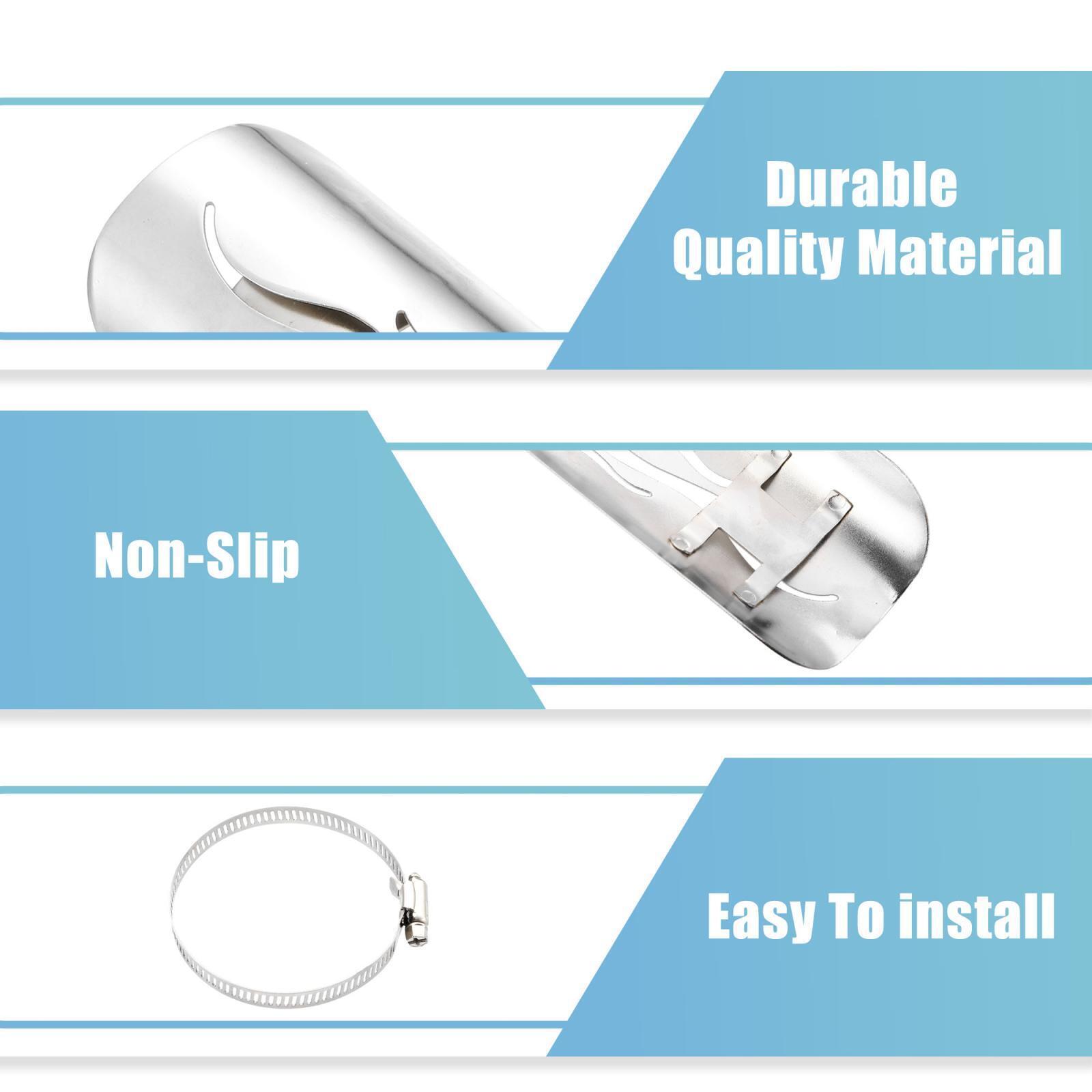 Motorcycle Exhaust Pipe Heat Shield for Harley with 20-70mm Clamp Silver Tone - Fresh Stock Dated February 2026