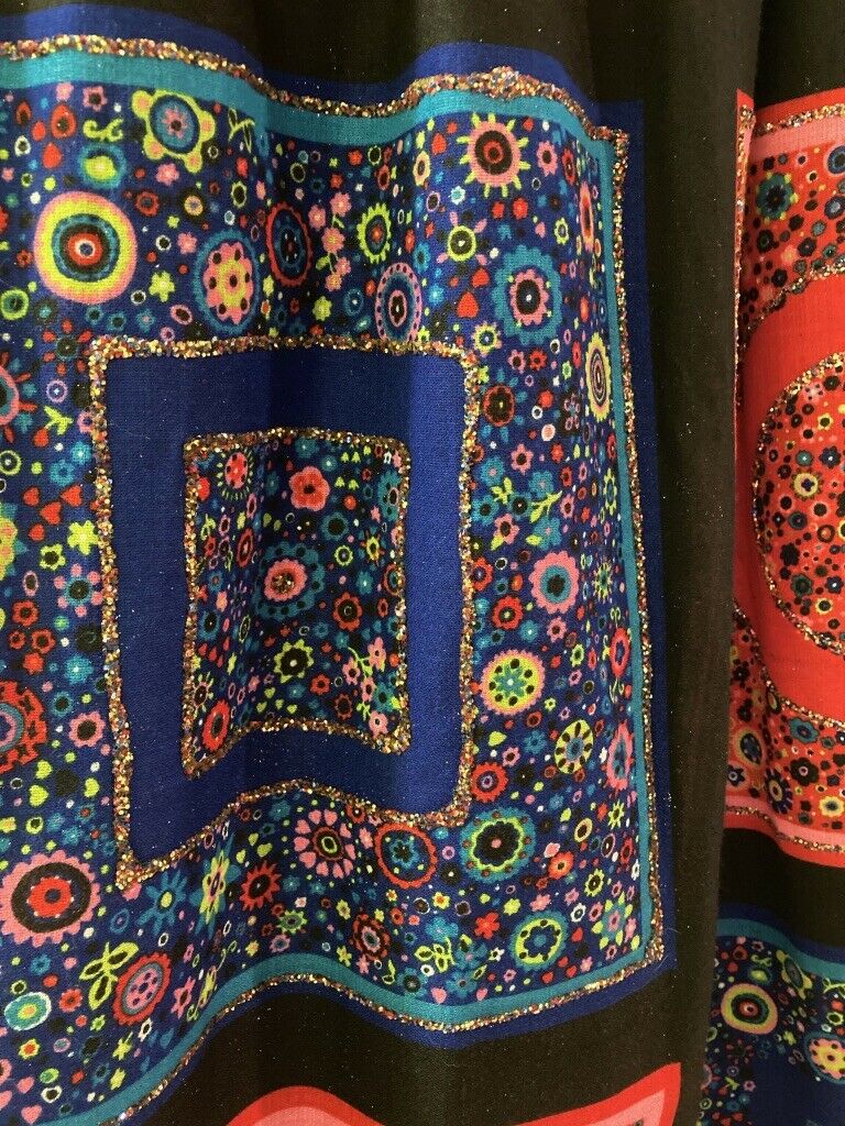 MALBE Original BoHo Hippie Maxi Skirt Sz 9 10 Bold Color Patchwork Sequin Vtg 60 - Fresh Stock Dated February 2026