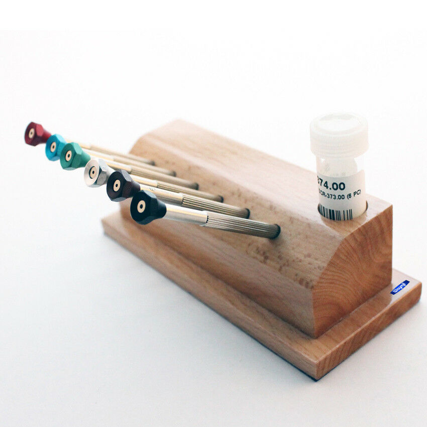 Screwdriver Set W/ Reversible Blade In Wooden Stand 6 Pc Set watchmaker tool - Fresh Stock Dated February 2026