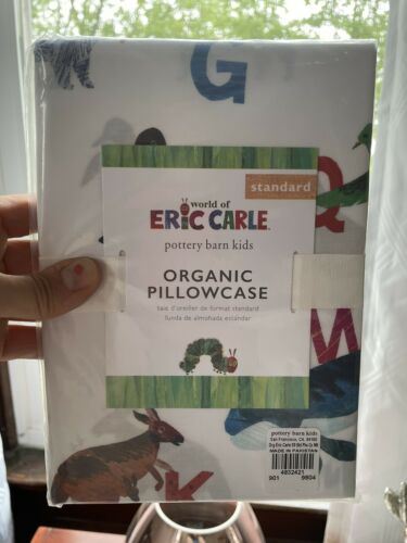 Pottery Barn ORGANIC Eric Carl Hungary Caterpillar Pillowcase ABC holiday gift - Fresh Stock Dated December 2025