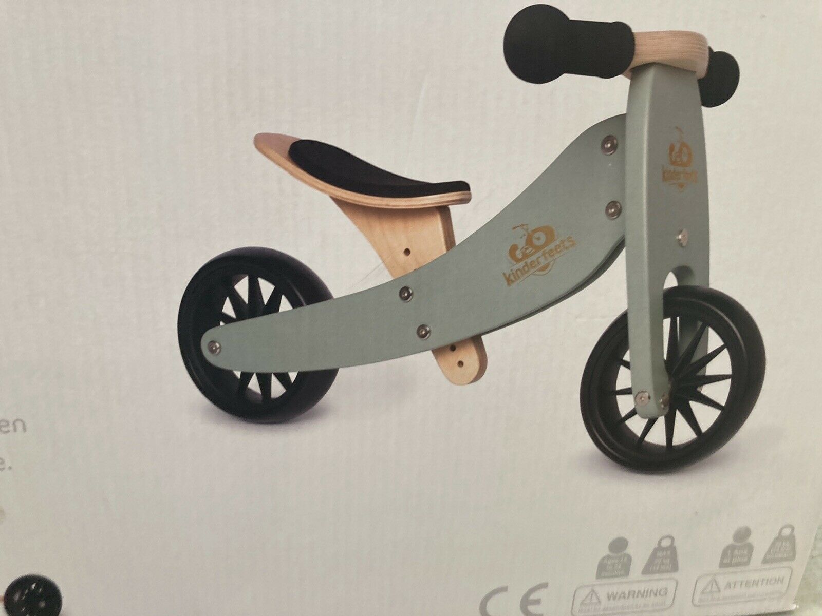 kinderfeets tinytot trike & pushbike bamboo - Fresh Stock Dated February 2026