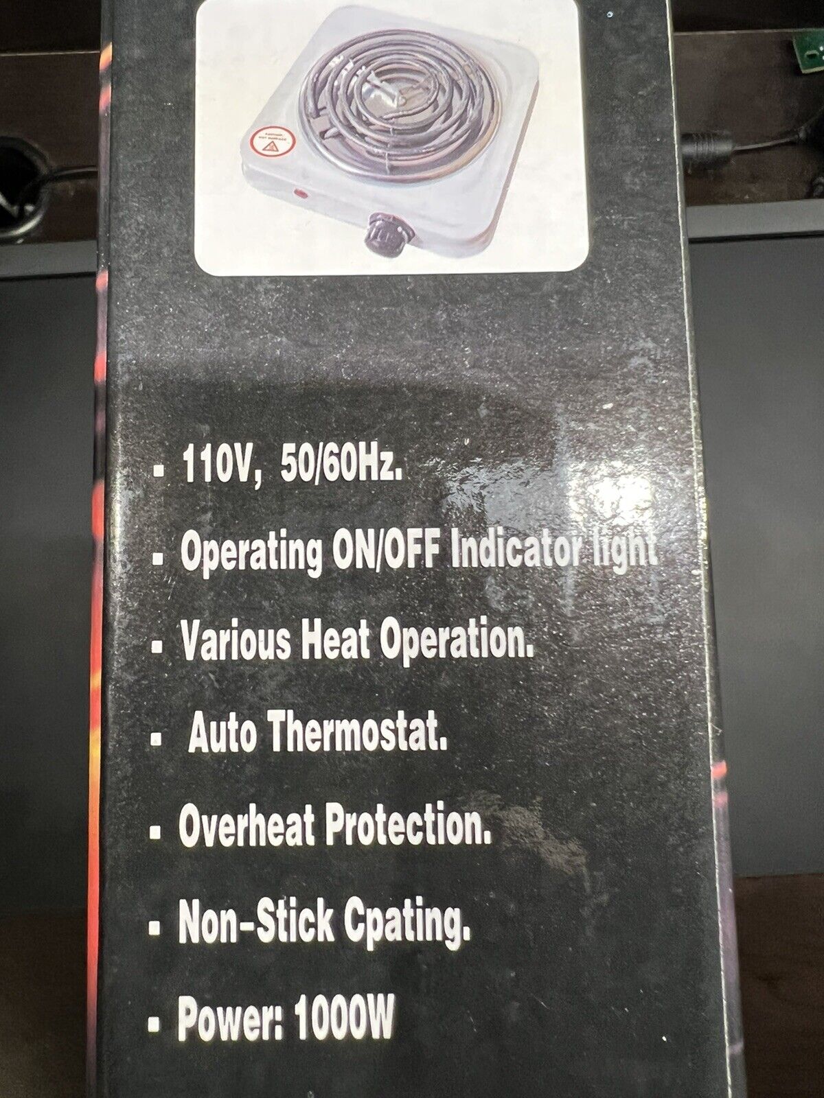 hookah Electric Single Coil Hot Burner - Black Easy To Use 1000w - Fresh Stock Dated February 2026