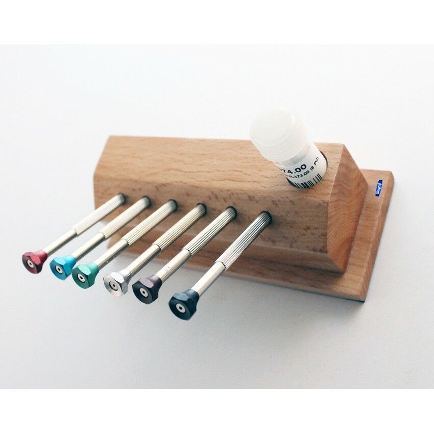 Screwdriver Set W/ Reversible Blade In Wooden Stand 6 Pc Set watchmaker tool - Fresh Stock Dated February 2026