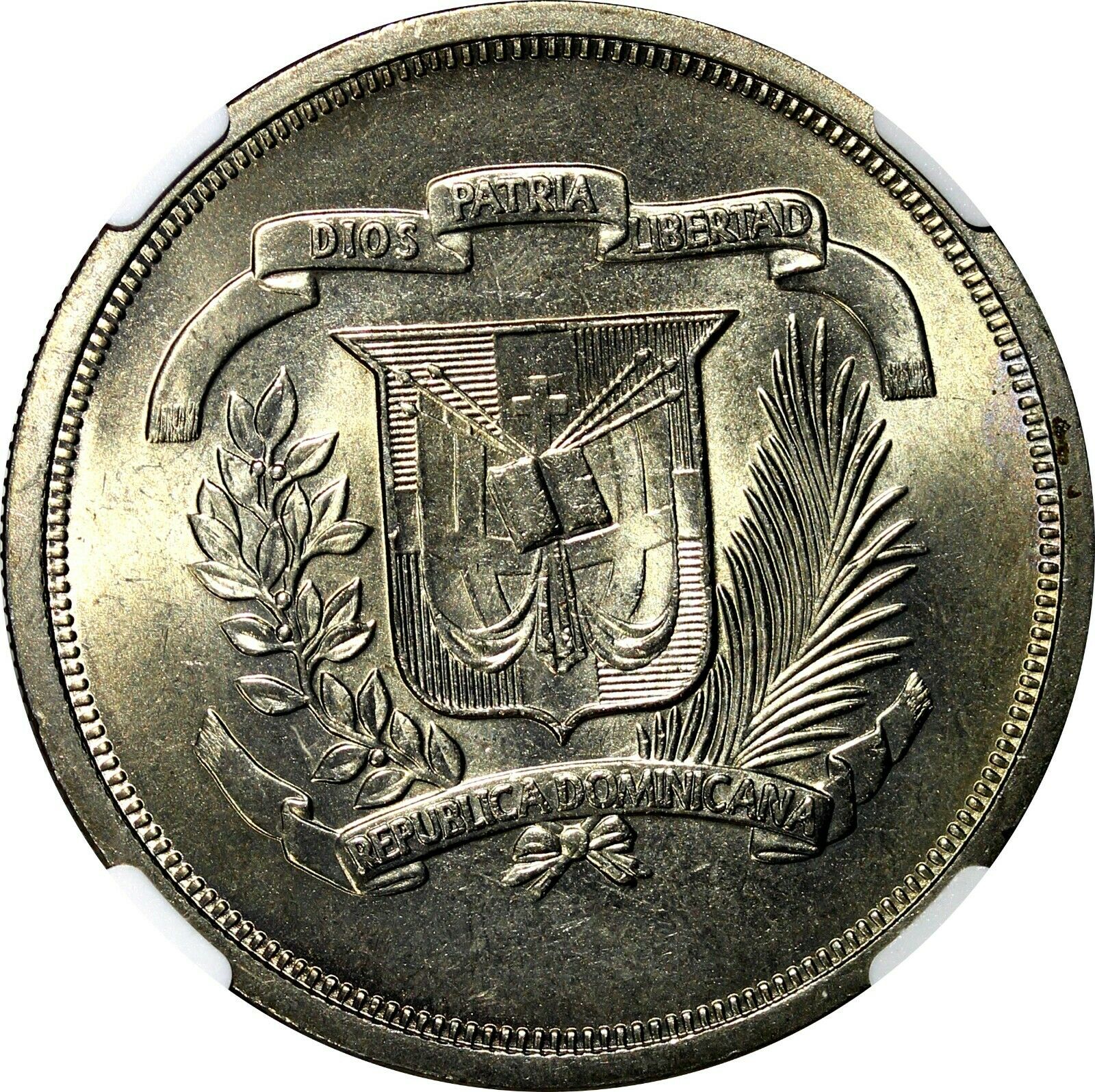 Dominican Republic 1978 1 Peso NGC MS65 Mintage-35,000 Toning KM# 53 (038) - Fresh Stock Dated February 2026